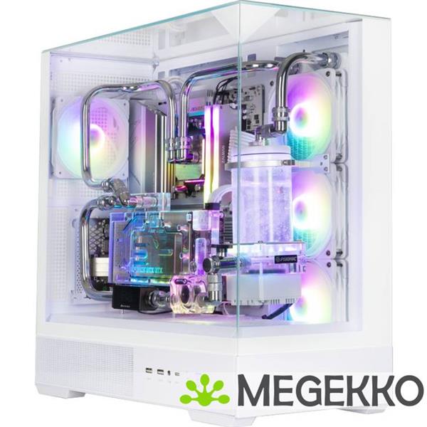 Grote foto zalman p40 prism plus white midi tower wit computers en software behuizingen en kasten