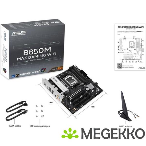Grote foto asus b850m max gaming wifi amd b850 socket am5 micro atx computers en software moederborden