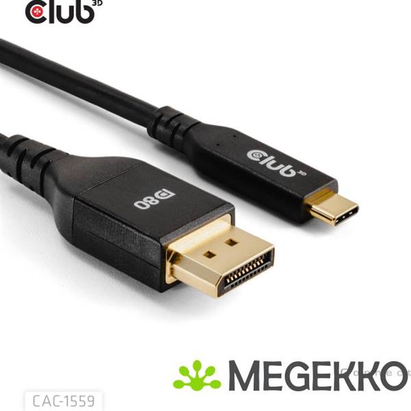 Grote foto club3d usb type c cable to dp 2.1 bi directional vesa dp80 certified cable m m 1m 3.28ft computers en software overige computers en software