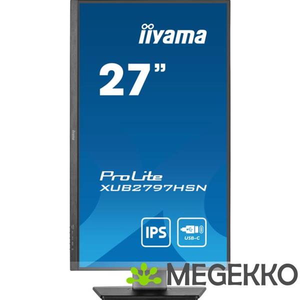 Grote foto iiyama prolite xub2797hsn b2 27 full hd 100hz usb c ips monitor computers en software overige computers en software