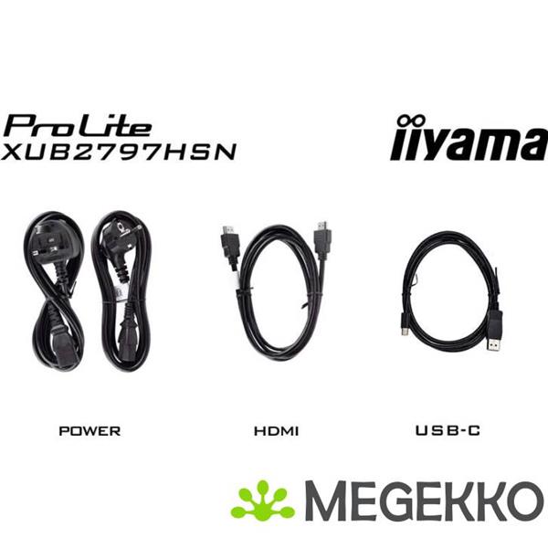 Grote foto iiyama prolite xub2797hsn b2 27 full hd 100hz usb c ips monitor computers en software overige computers en software