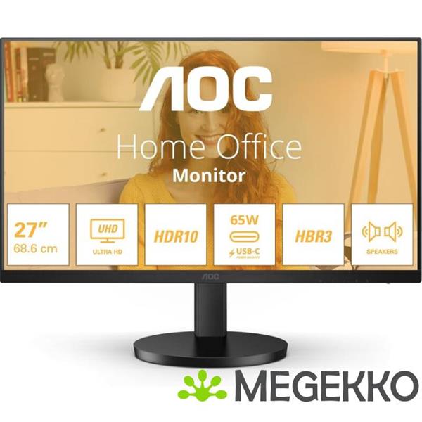 Grote foto aoc basic line b3 u27b3cf 27 4k ultra hd usb c ips monitor computers en software overige computers en software