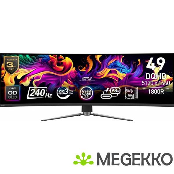 Grote foto msi mpg 491cqpx qd oled 49 dual quad hd 240hz curved gaming monitor computers en software overige computers en software