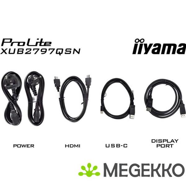 Grote foto iiyama prolite xub2797qsn b2 27 quad hd usb c 100hz ips monitor computers en software overige computers en software