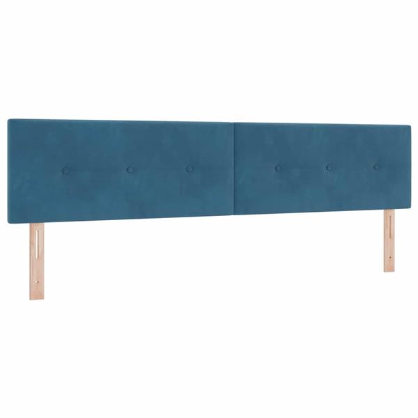 Grote foto vidaxl hoofdbord met hoofdeinde donkerblauw 200 cm nep leer antiek en kunst stoelen en banken