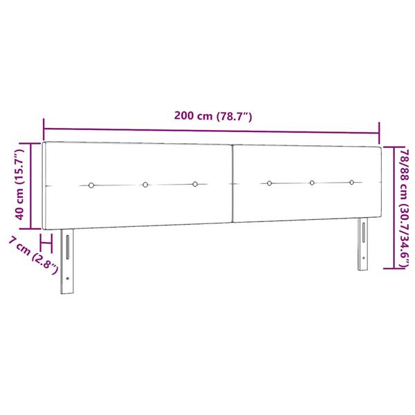 Grote foto vidaxl hoofdbord met hoofdeinde blauw 200 cm nep leer antiek en kunst stoelen en banken