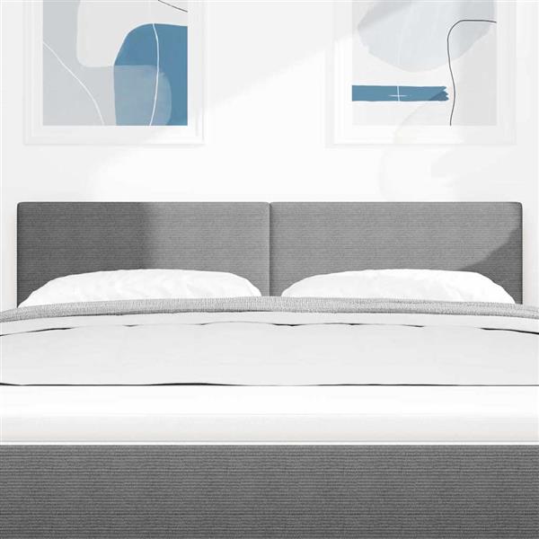 Grote foto vidaxl hoofdbord met hoofdeinde lichtgrijs 144 cm nep leer antiek en kunst stoelen en banken