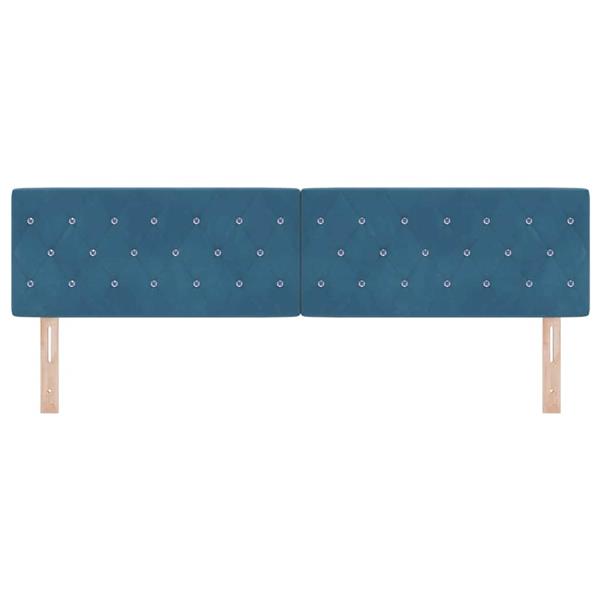 Grote foto vidaxl hoofdbord met hoofdeinde donkerblauw 180 cm nep leer antiek en kunst stoelen en banken