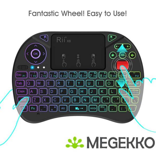 Grote foto rii x8 rgb toetsenbord draadloos zwart computers en software toetsenborden