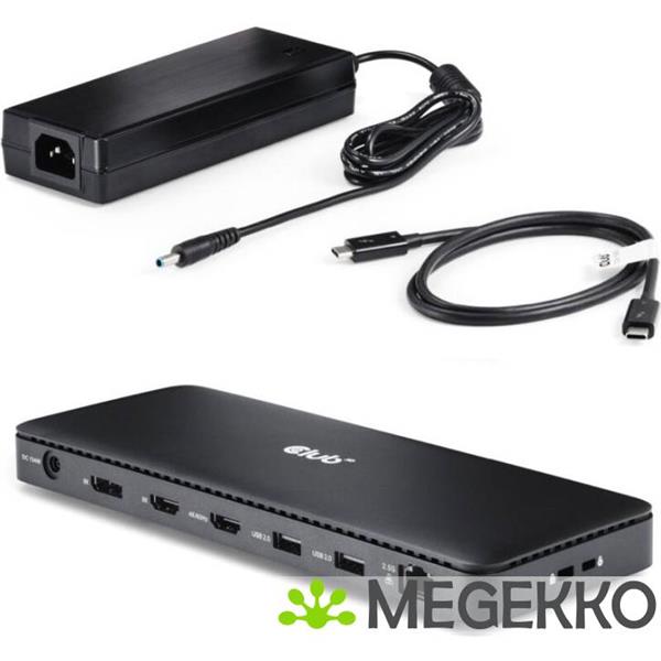 Grote foto club3d thunderbolt 4 certified 12 in 1 dockingstation voor mobiel apparaat universeel zwart computers en software overige computers en software