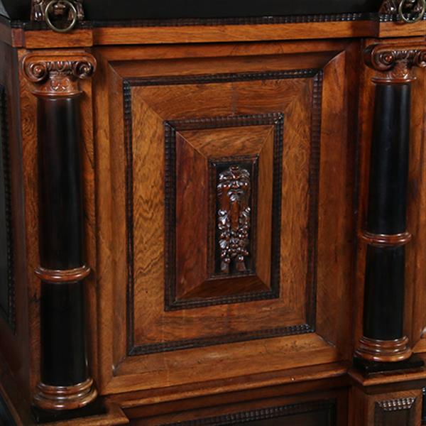 Grote foto markante 4 deurskast uit de gouden eeuw met veel ebbenhout no.371510 antiek en kunst stoelen en banken