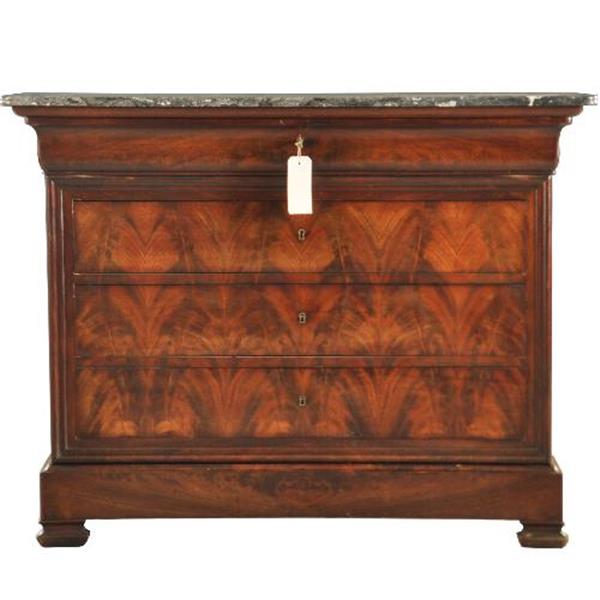 Grote foto louis philippe commode met geheime lade bloemmahonie ca 1830 no.371505 antiek en kunst stoelen en banken