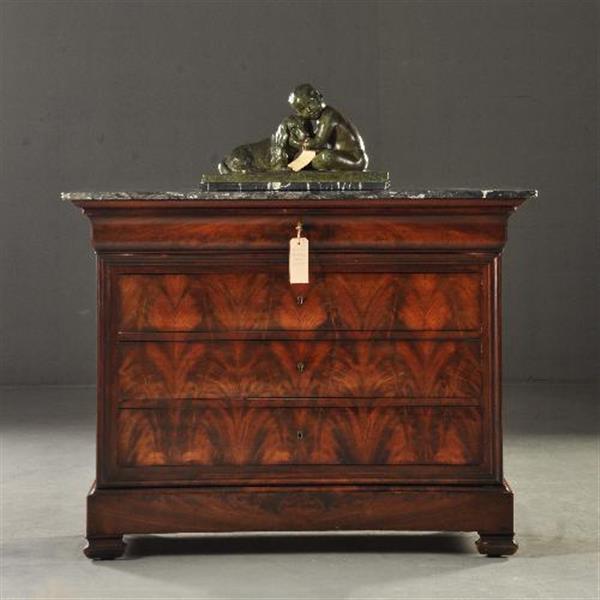 Grote foto louis philippe commode met geheime lade bloemmahonie ca 1830 no.371505 antiek en kunst stoelen en banken