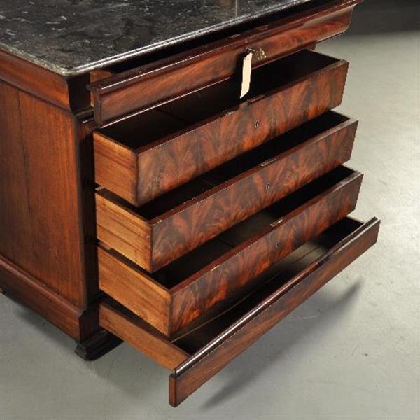 Grote foto louis philippe commode met geheime lade bloemmahonie ca 1830 no.371505 antiek en kunst stoelen en banken