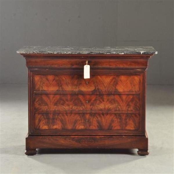 Grote foto louis philippe commode met geheime lade bloemmahonie ca 1830 no.371505 antiek en kunst stoelen en banken