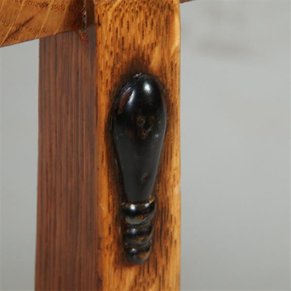 Grote foto bijzettafel of wijntafel amsterdamse school ca 1910 blond eiken met ebbenhout no.361865 antiek en kunst stoelen en banken