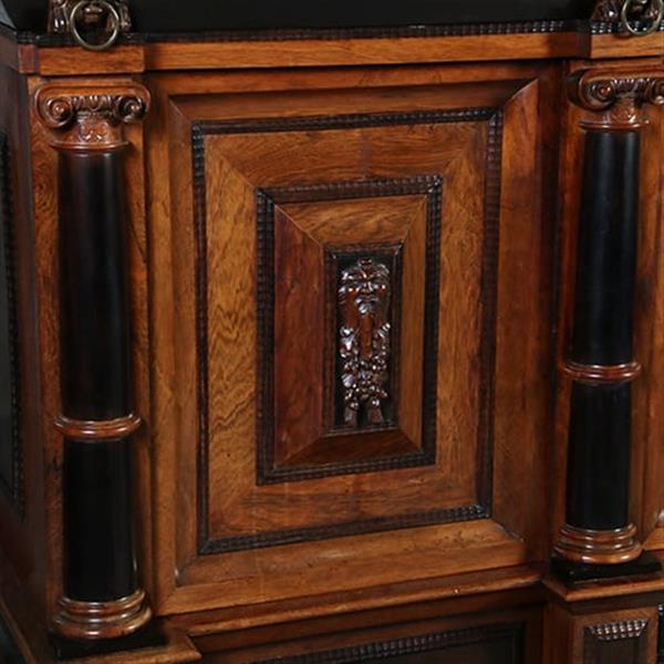 Grote foto markante 4 deurskast uit de gouden eeuw met veel ebbenhout no.371510 antiek en kunst stoelen en banken