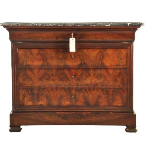 Grote foto louis philippe commode met geheime lade bloemmahonie ca 1830 no.371505 antiek en kunst stoelen en banken