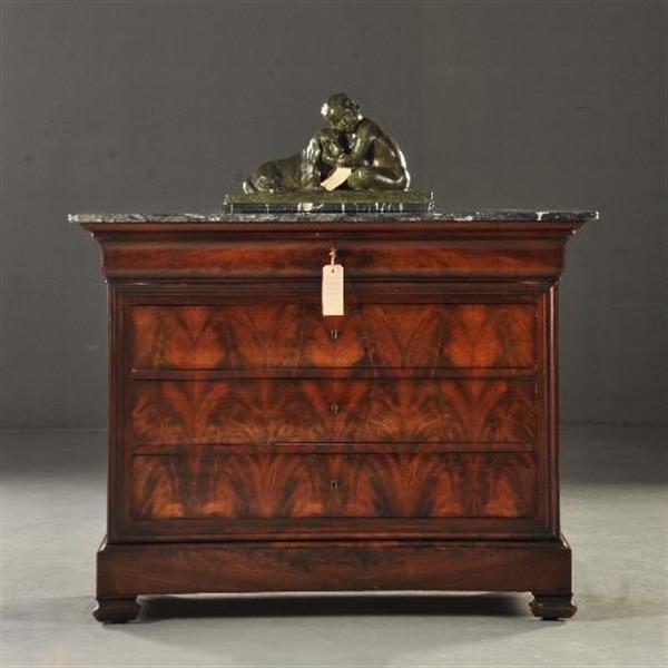 Grote foto louis philippe commode met geheime lade bloemmahonie ca 1830 no.371505 antiek en kunst stoelen en banken