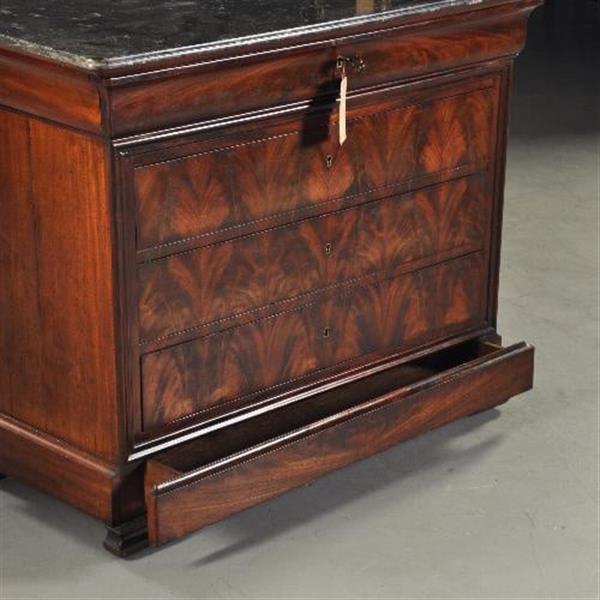 Grote foto louis philippe commode met geheime lade bloemmahonie ca 1830 no.371505 antiek en kunst stoelen en banken