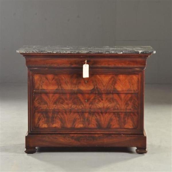 Grote foto louis philippe commode met geheime lade bloemmahonie ca 1830 no.371505 antiek en kunst stoelen en banken