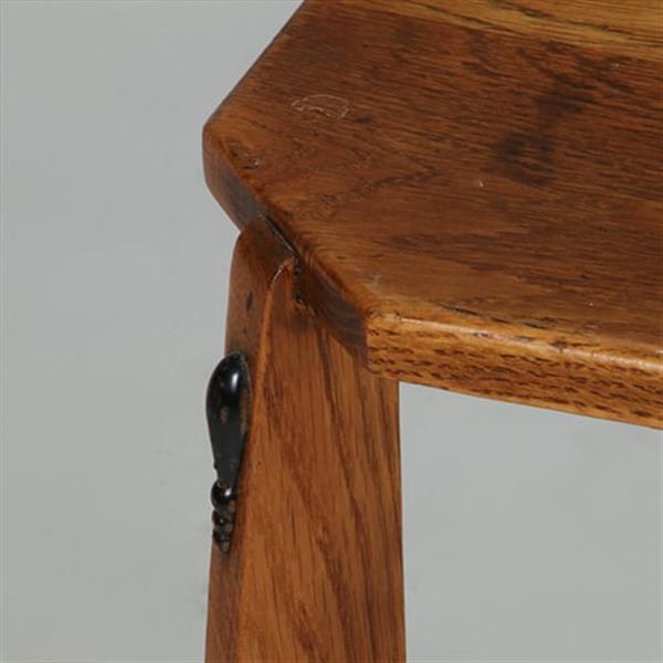 Grote foto bijzettafel of wijntafel amsterdamse school ca 1910 blond eiken met ebbenhout no.361865 antiek en kunst stoelen en banken