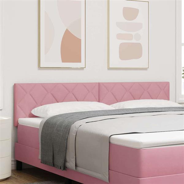 Grote foto vidaxl hoofdbord met hoofdeinde roze 180 cm fluweel antiek en kunst stoelen en banken