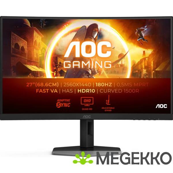 Grote foto aoc gaming cq27g4x 27 quad hd 180hz curved va monitor computers en software overige computers en software