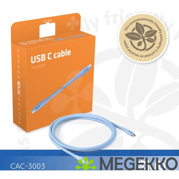 Grote foto club3d usb4 gen 3x2 20gbps 240w usb type c 2m blauw computers en software overige computers en software