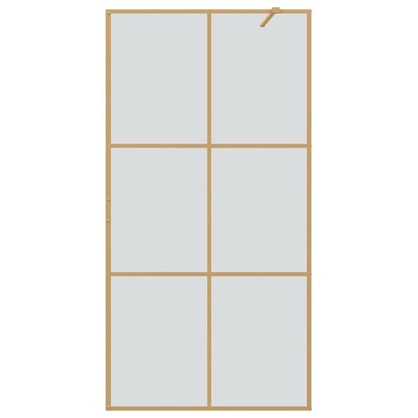 Grote foto vidaxl inloop douche wand goud 100 x 195 cm gehard glas huis en inrichting complete badkamers