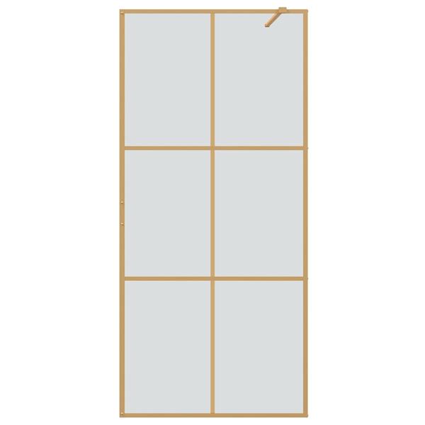 Grote foto vidaxl inloop douche wand goud 90 x 195 cm gehard glas huis en inrichting complete badkamers