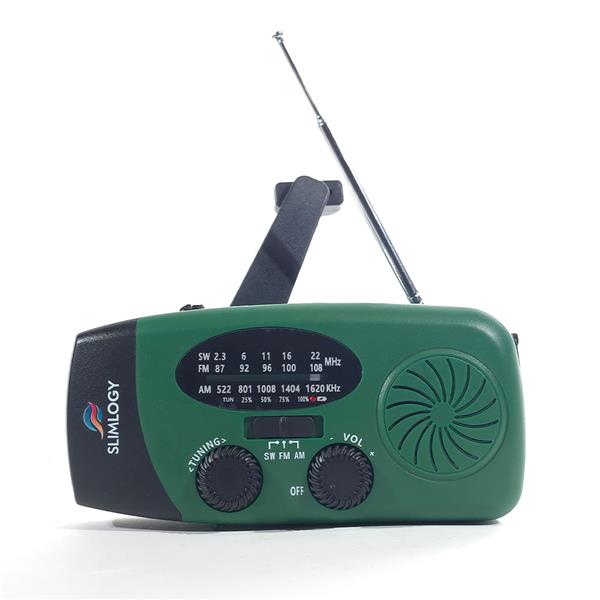 Grote foto slimlogy r3 mini 2000 mah noodradio nood zaklamp laadbaar met crank groen telecommunicatie batterijen en accu