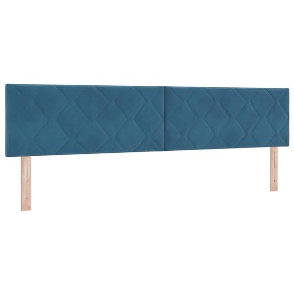 Grote foto vidaxl hoofdbord met hoofdeinde donkerblauw 200 cm fluweel antiek en kunst stoelen en banken