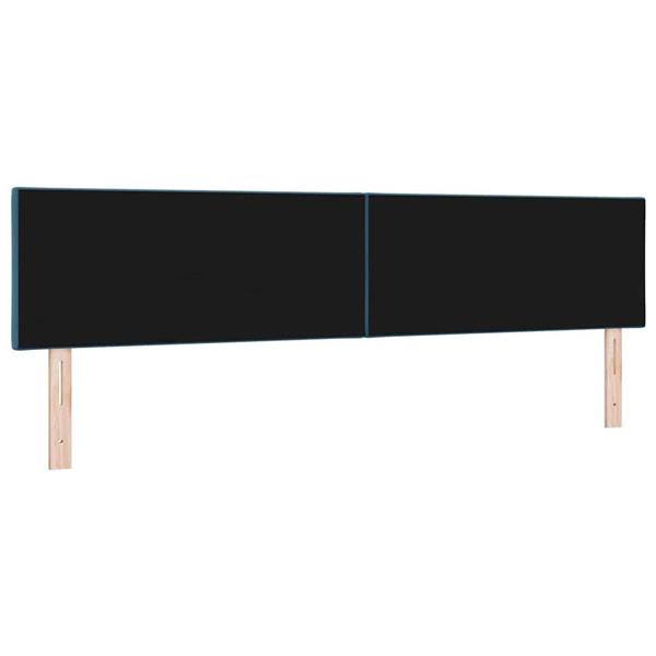 Grote foto vidaxl hoofdbord met hoofdeinde donkerblauw 200 cm fluweel antiek en kunst stoelen en banken
