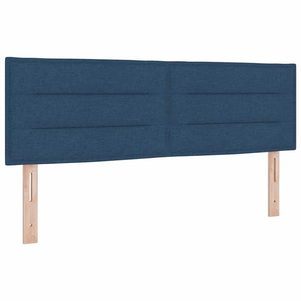 Grote foto vidaxl hoofdbord met hoofdeinde blauw 144 cm nep leer antiek en kunst stoelen en banken