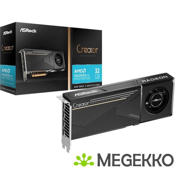 Grote foto asrock radeon ai pro r9700 creator amd 32 gb gddr6 computers en software videokaarten