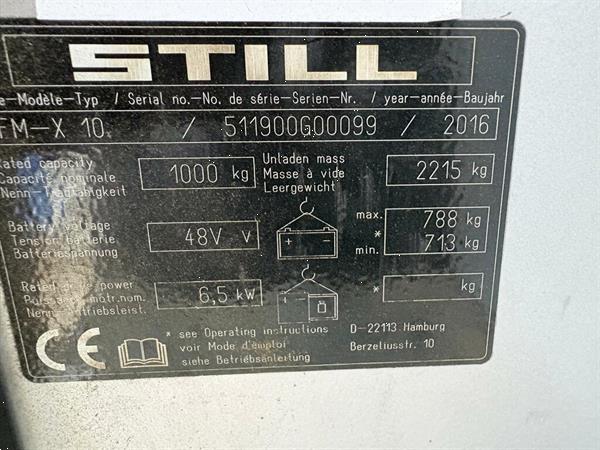 Grote foto vs 22627 reachtruck still fmx10 6200mm doe het zelf en verbouw hefwerktuigen