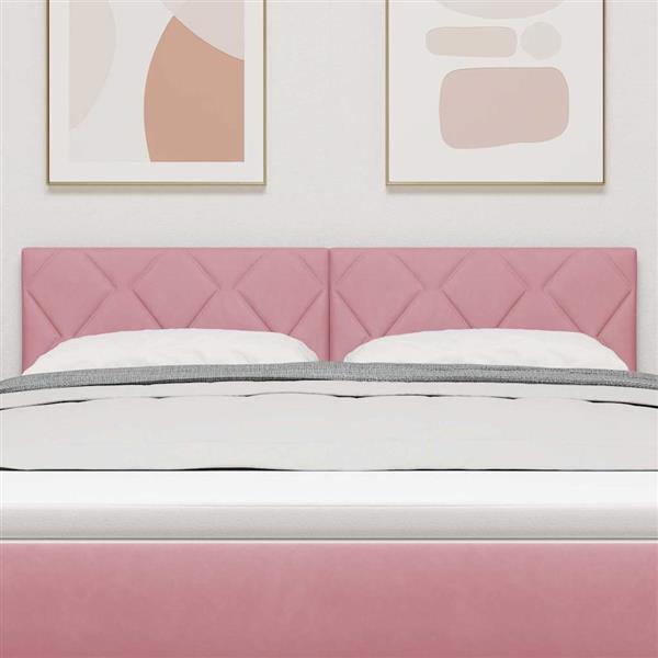 Grote foto vidaxl hoofdbord met hoofdeinde roze 160 cm fluweel antiek en kunst stoelen en banken