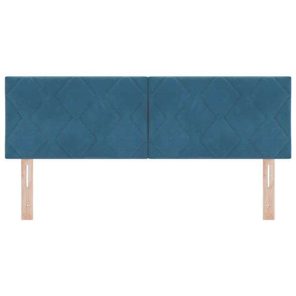 Grote foto vidaxl hoofdbord met hoofdeinde donkerblauw 160 cm fluweel antiek en kunst stoelen en banken