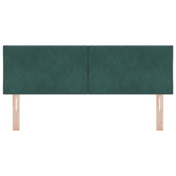 Grote foto vidaxl hoofdbord met hoofdeinde donkergroen 144 cm fluweel antiek en kunst stoelen en banken