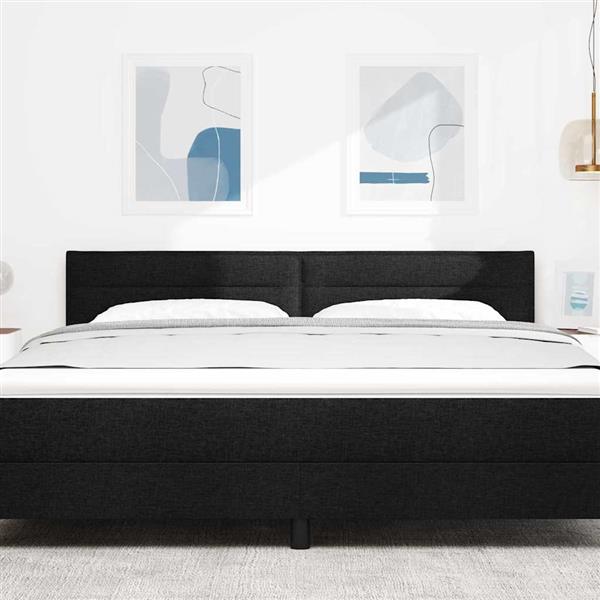 Grote foto vidaxl hoofdbord met hoofdeinde zwart 180 cm nep leer antiek en kunst stoelen en banken