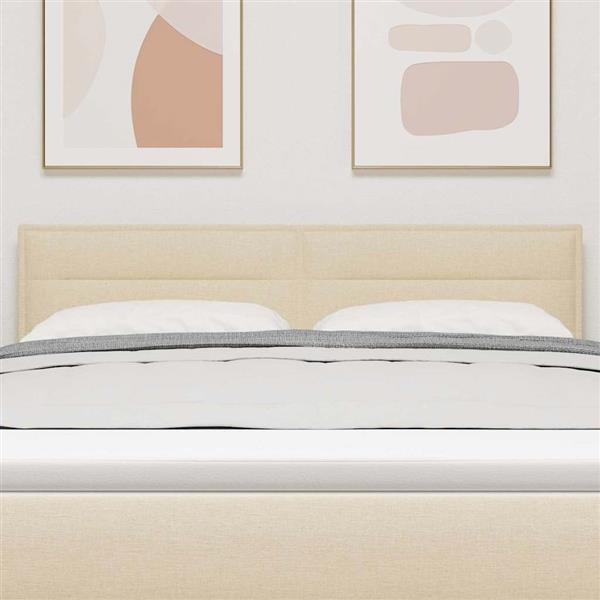 Grote foto vidaxl hoofdbord met hoofdeinde cr me 144 cm nep leer antiek en kunst stoelen en banken