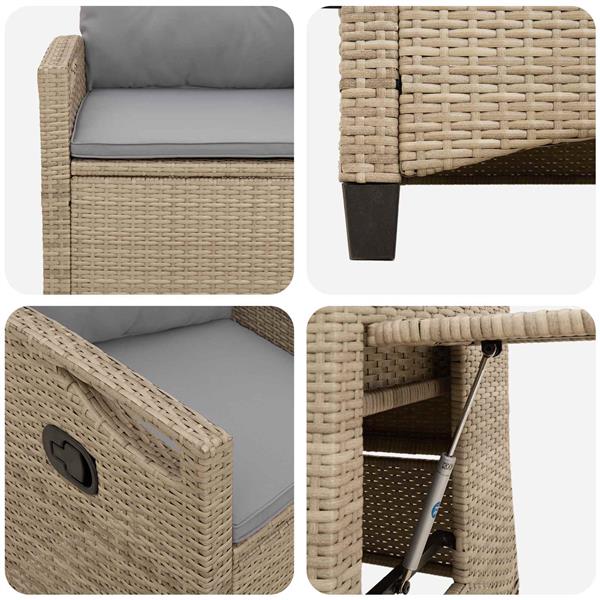 Grote foto vidaxl recliner tuinstoelen 56 x 60 x 112 cm staal tuin en terras tuinmeubelen