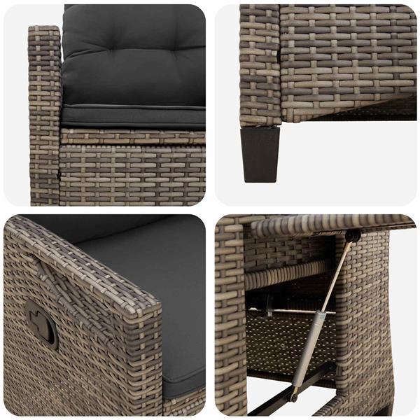 Grote foto vidaxl recliner tuinstoelen 56 x 60 x 112 cm staal tuin en terras tuinmeubelen