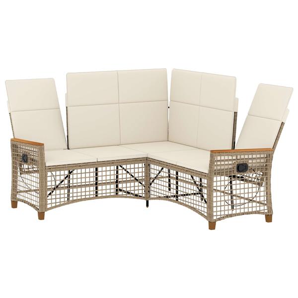 Grote foto vidaxl tuin ligbank set beige en cr me wit 164 x 164 x 112 cm tuin en terras tuinmeubelen