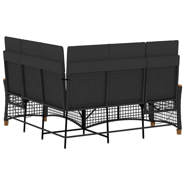 Grote foto vidaxl tuin ligbank set zwart 164 x 164 x 112 cm poly rattan tuin en terras tuinmeubelen