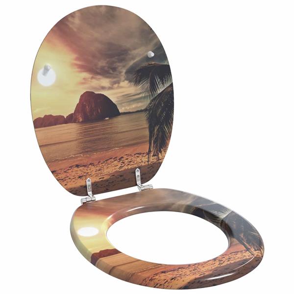 Grote foto vidaxl toiletbril oranje 44 x 38 cm mdf plaat doe het zelf en verbouw sanitair