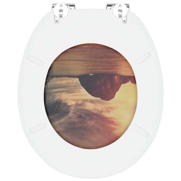 Grote foto vidaxl toiletbril oranje 44 x 38 cm mdf plaat doe het zelf en verbouw sanitair