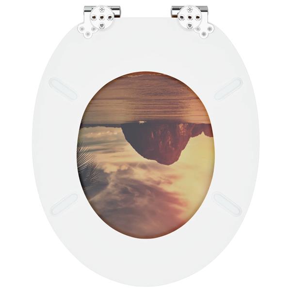 Grote foto vidaxl toiletbril oranje 44 x 38 cm mdf plaat doe het zelf en verbouw sanitair