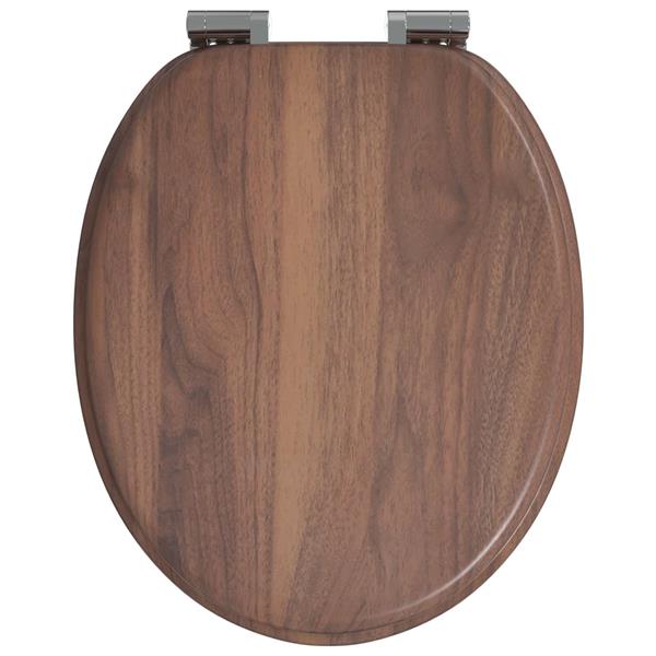 Grote foto vidaxl toiletbril bruin 44 x 38 cm mdf plaat doe het zelf en verbouw sanitair